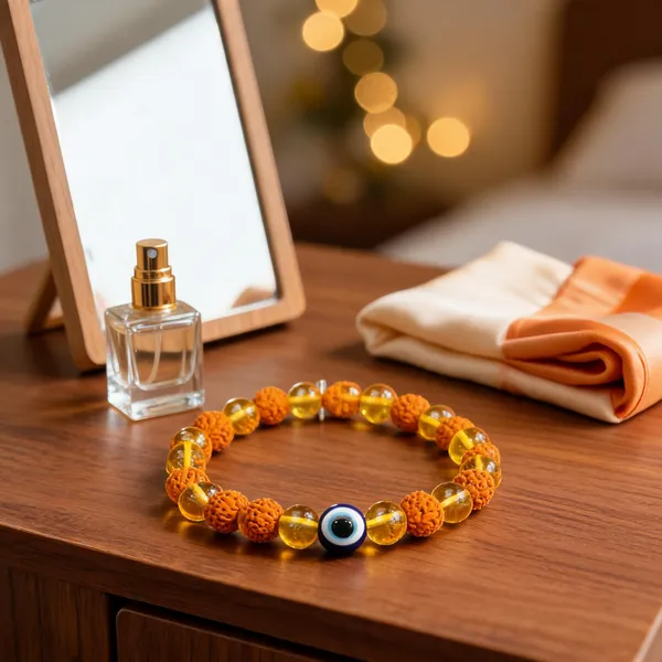 Orange_Yellow_Rudraksh_Citrine_Semi-Precious_Stone_Bracelet_For_Women/Men
