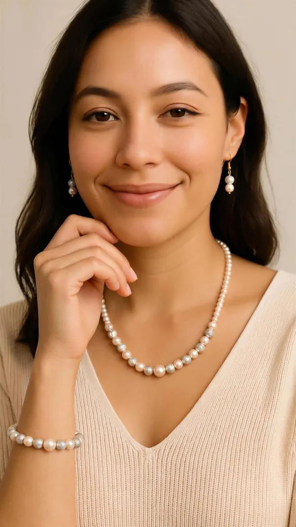 White_Pearl_Necklace_Bracelet_And_Earrings_Set_For_Women_Pack_Of_2