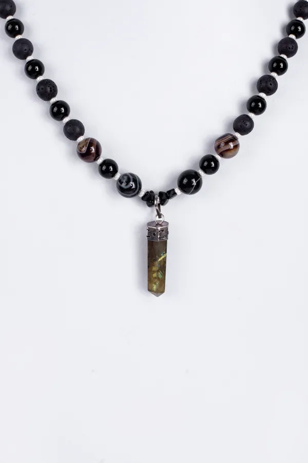 Black_Semi-Precious_Stone_Pendant_Necklace_For_Women