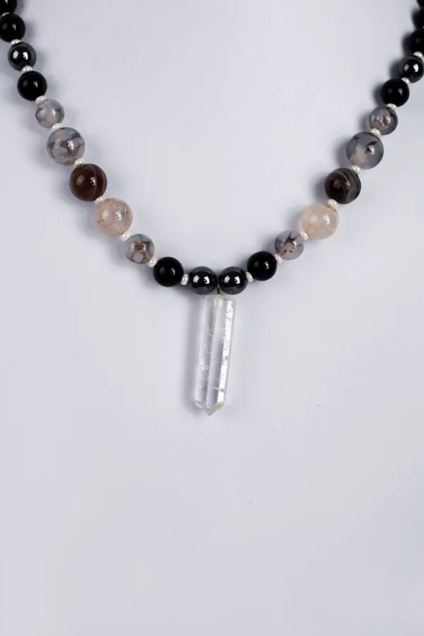 Grey_And_Black_Semi-Precious_Stone_Crystal_Pendant_Necklace_For_Women