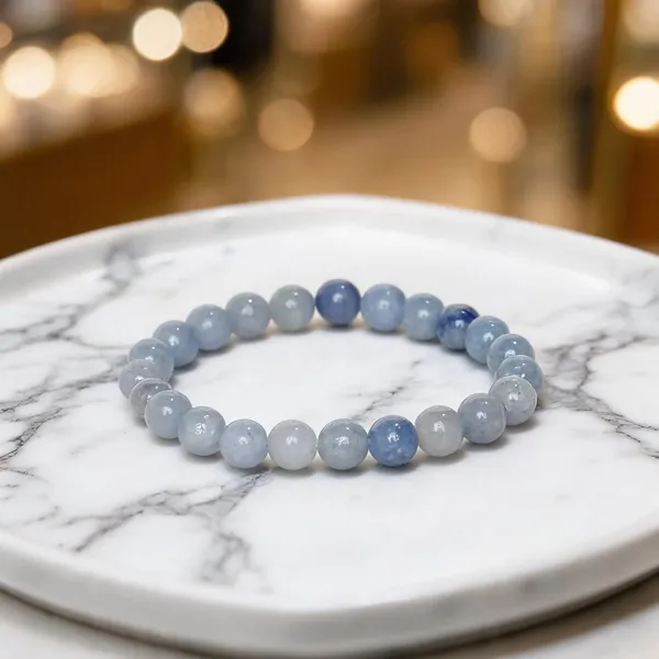 Blue_Aventurine_Semi-Precious_Stone_Stretch_Bracelet_For_Women/Men
