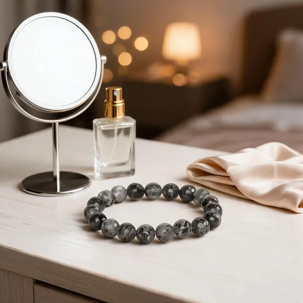 Black_Labradorite_Semi-Precious_Stone_Stretch_Bracelet_For_Women/Men