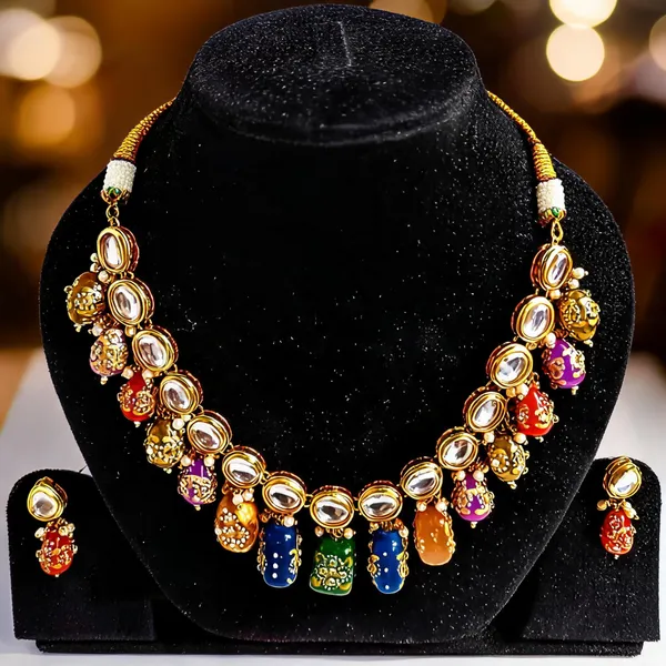 Multicolor_Kundan_Stone_Necklace_Set_For_Women