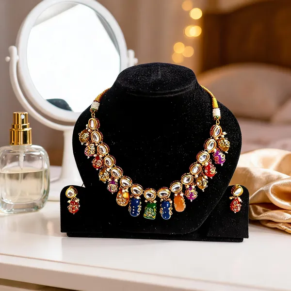 Multicolor_Kundan_Stone_Necklace_Set_For_Women