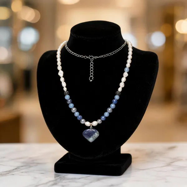 Blue_And_White_Pearl_Semi-Precious_Stone_Heart_Pendant_Necklace_For_Women