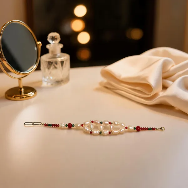 White_Real_Pearl_Handmade_Adjustable_Bracelet_For_Women