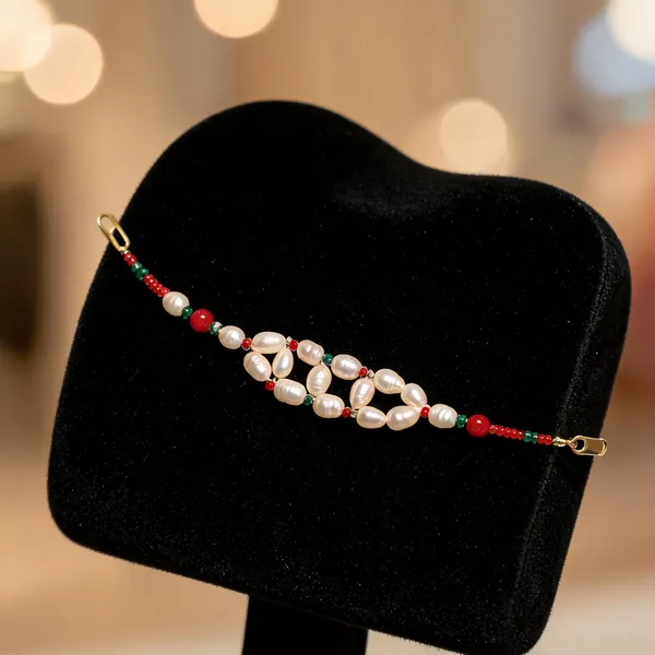White_Real_Pearl_Handmade_Adjustable_Bracelet_For_Women
