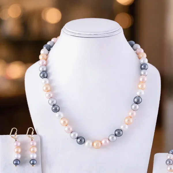 Multicolor_Shell_Pearl_Texture_Necklace_Set_With_Earrings_For_Women