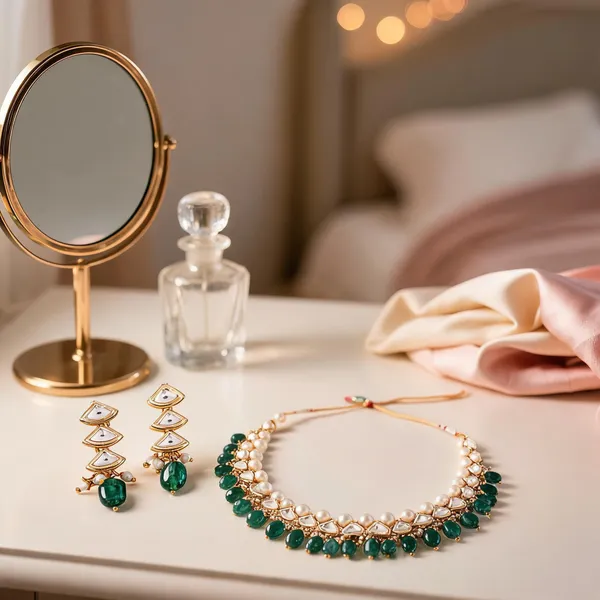 Green_Onyx_Kundan_Pearl_Adjustable_Necklace_Set_With_Earrings_For_Women