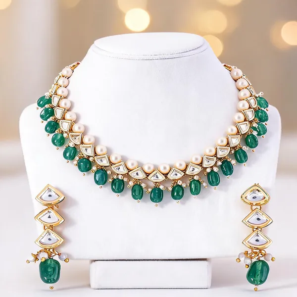 Green_Onyx_Kundan_Pearl_Adjustable_Necklace_Set_With_Earrings_For_Women