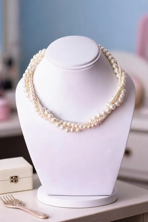 White_Pearl_Triple_Layer_Twist_Mala_Necklace_For_Women