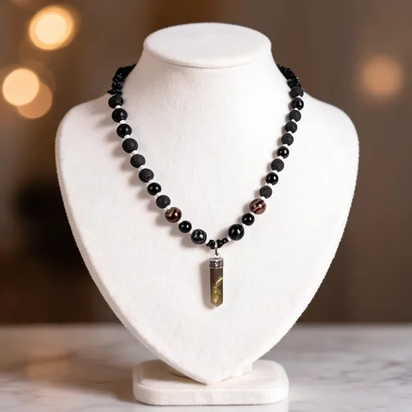 Black_Semi-Precious_Stone_Pendant_Necklace_For_Women
