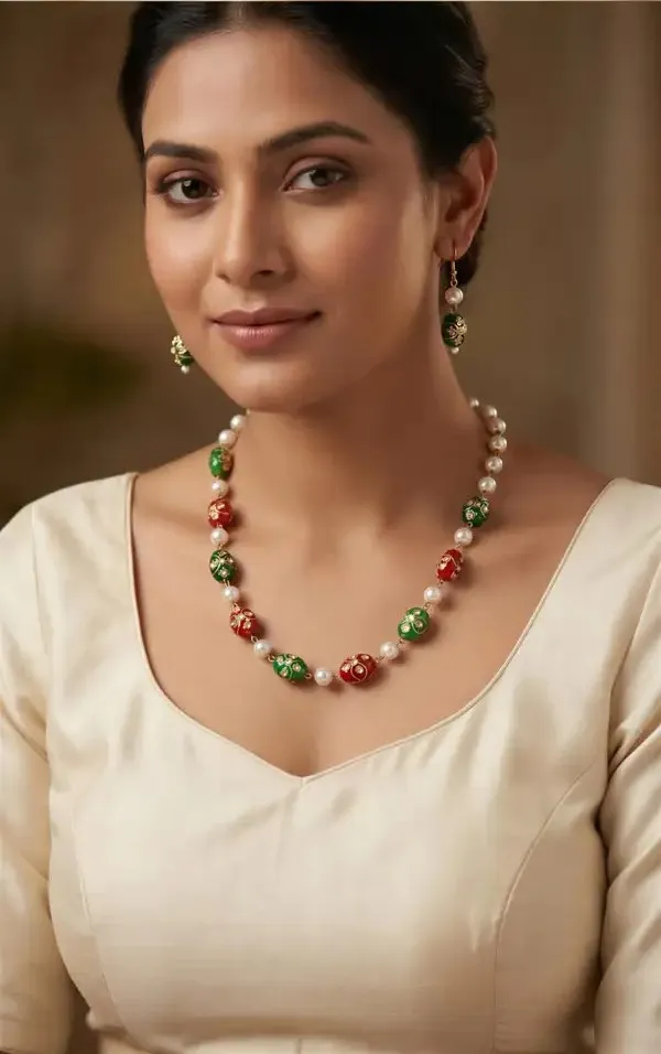 Multicolor_Pearl_Stone_Beaded_Necklace_Set_For_Women