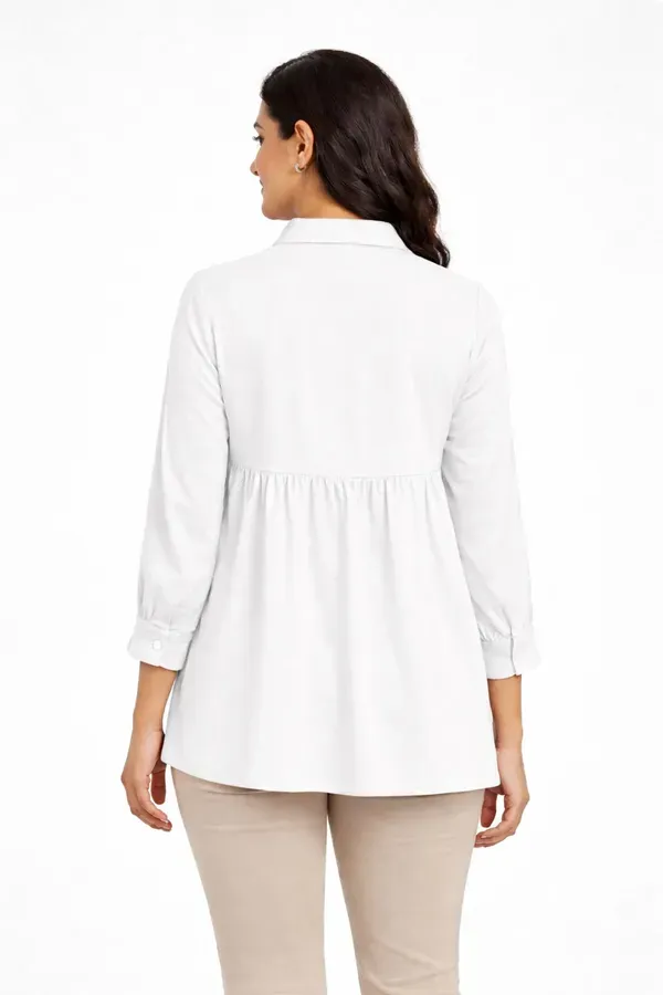 White_Casual_Self_Design_Top_For_Women
