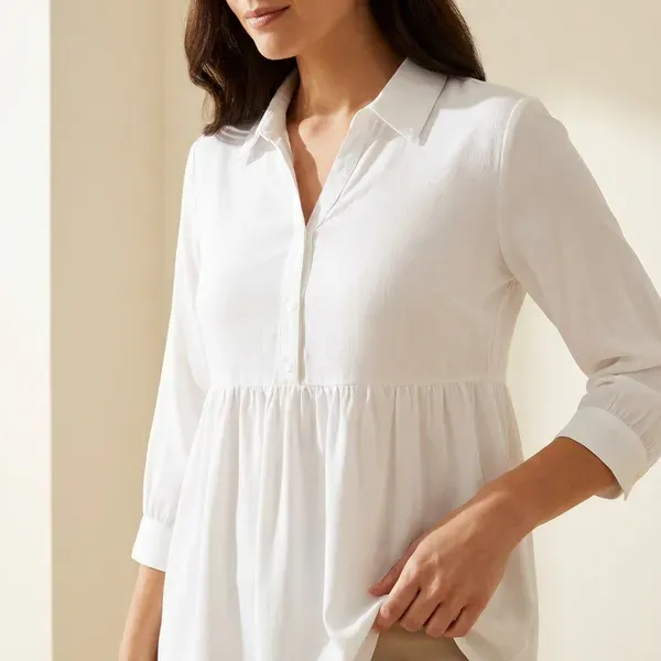 White_Casual_Self_Design_Top_For_Women