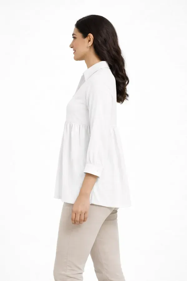 White_Casual_Self_Design_Top_For_Women