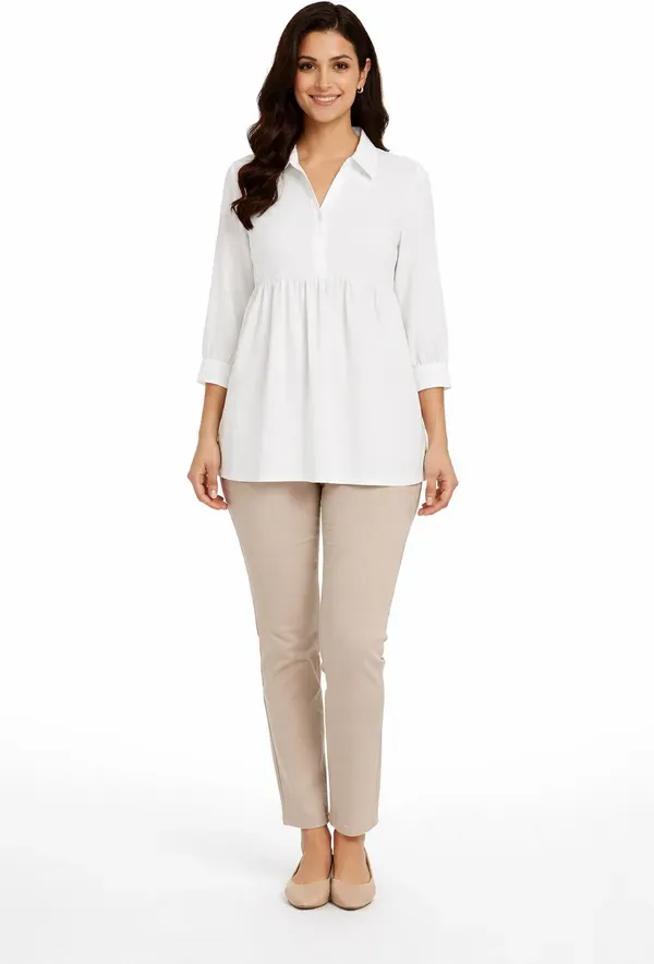 White_Casual_Self_Design_Top_For_Women