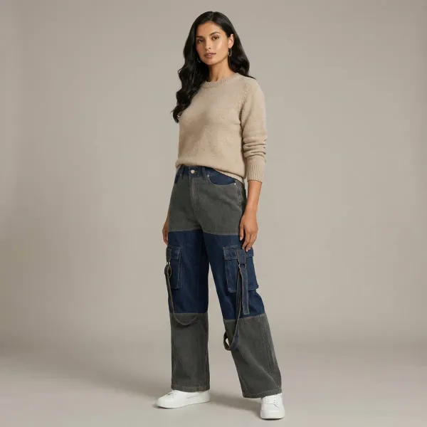 Blue_Cargos_For_Women