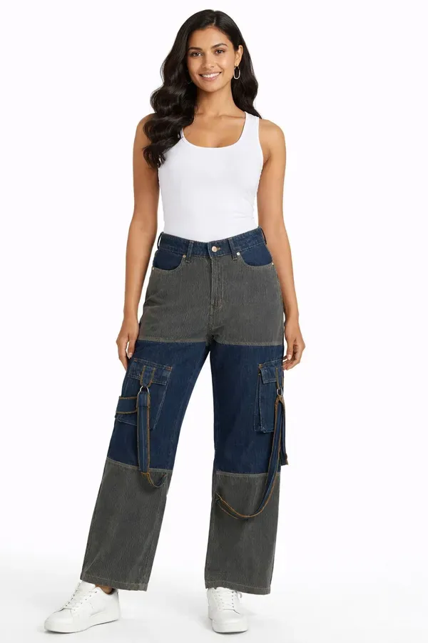 Blue_Cargos_For_Women
