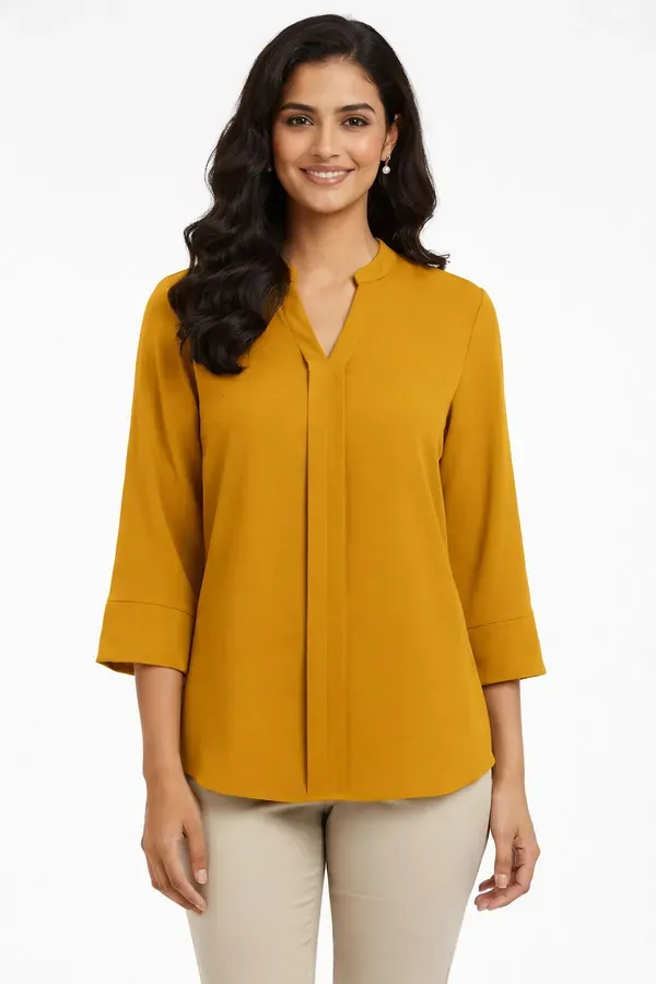 Mustard_Yellow_Formal_Solid_Top_For_Women