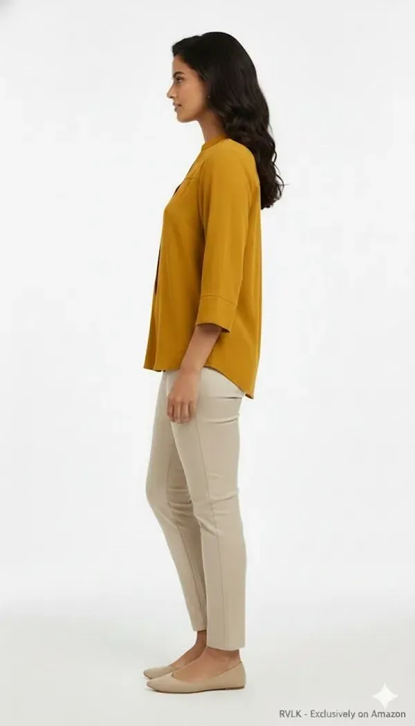 Mustard_Yellow_Formal_Solid_Top_For_Women