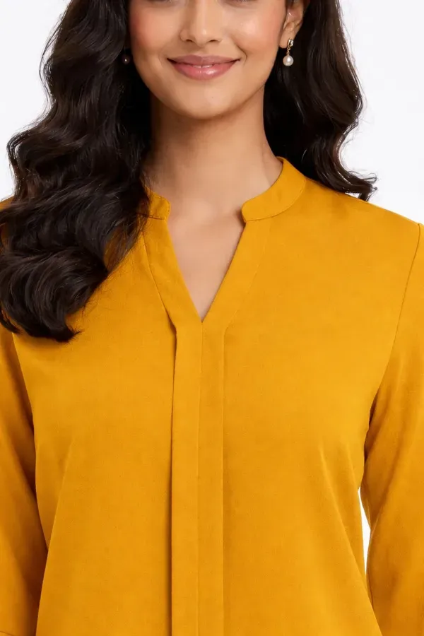 Mustard_Yellow_Formal_Solid_Top_For_Women