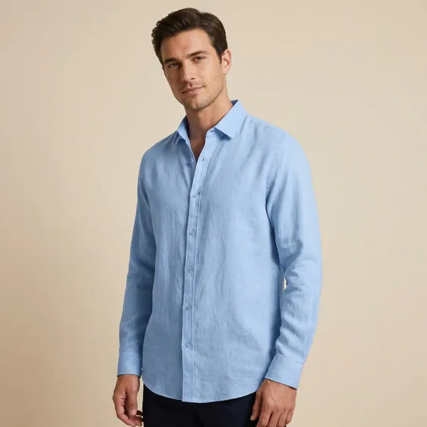 Light_Blue_Mojamedi_Self_Design_Casual_Shirt_For_Men