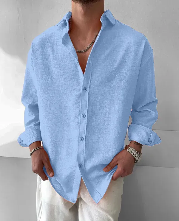 Light_Blue_Mojamedi_Self_Design_Casual_Shirt_For_Men
