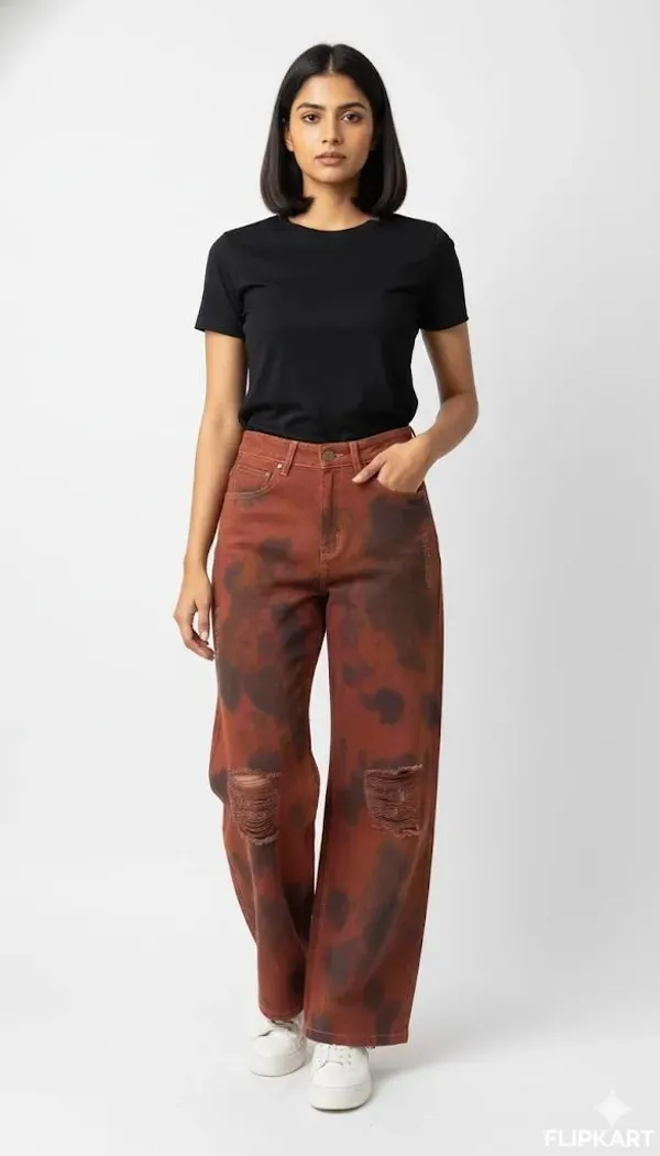 Brown_Loose_Fit_Jeans_For_Women