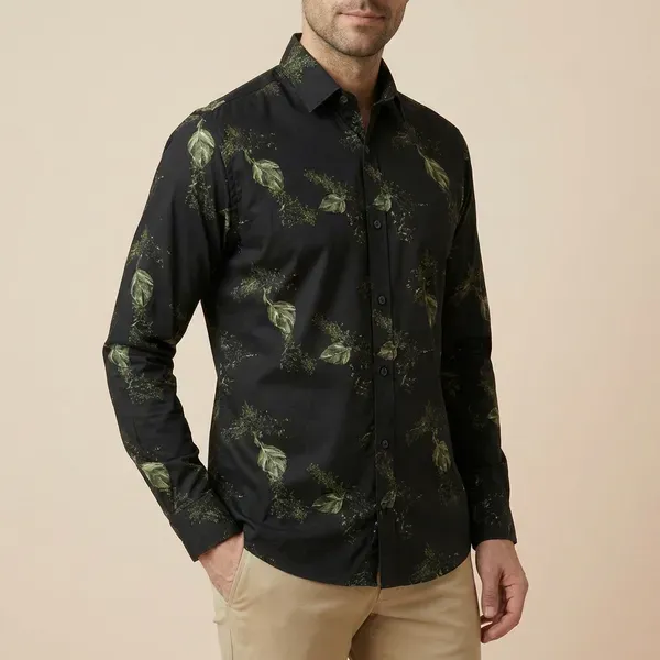 Black_Printed_Floral_Print_Formal_Shirt_For_Men