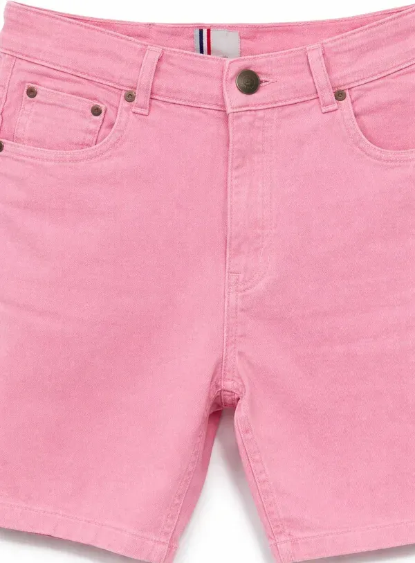 Pink_Solid_Denim_Casual_Shorts_For_Men