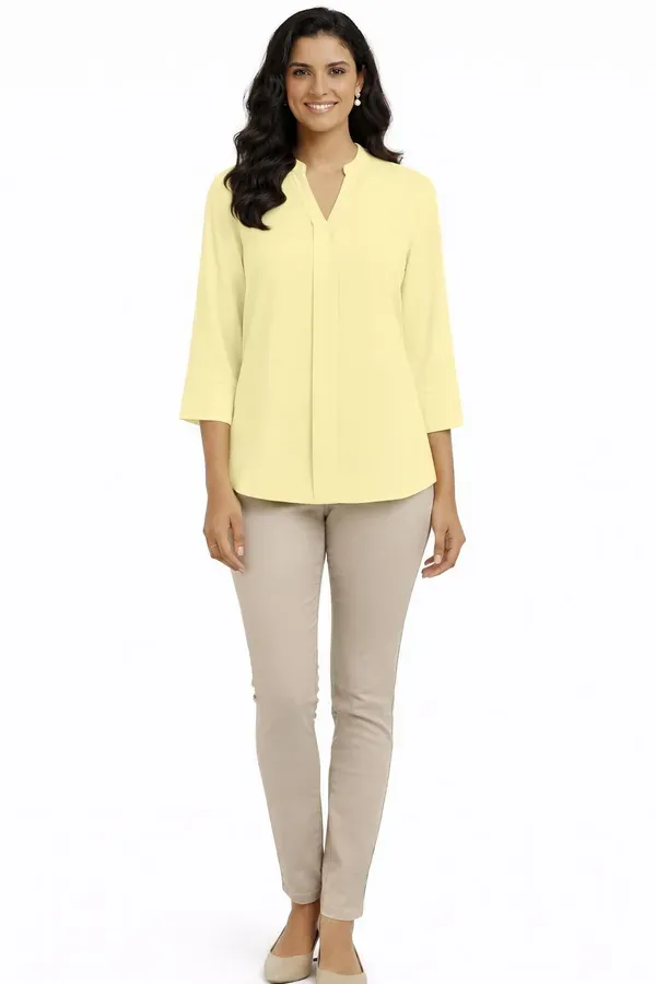 Yellow_Formal_Solid_Top_For_Women