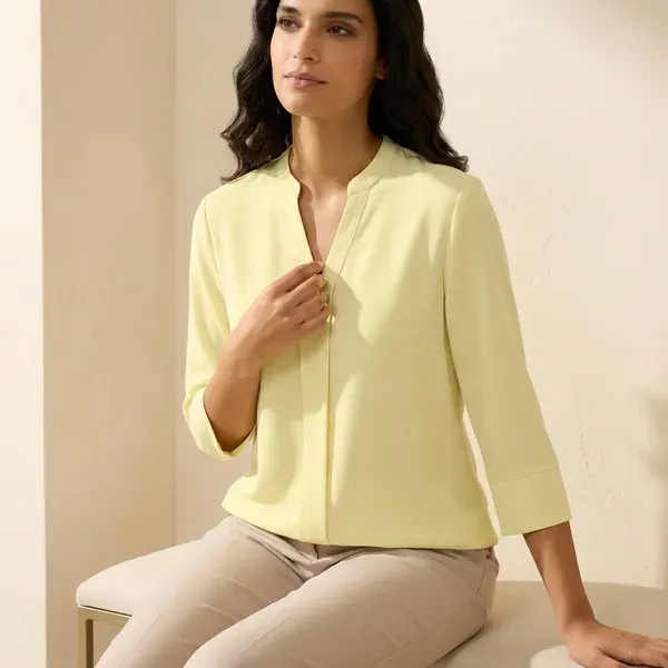 Yellow_Formal_Solid_Top_For_Women