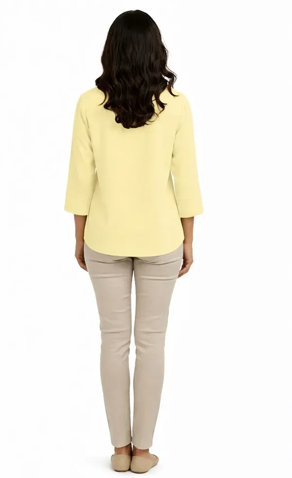 Yellow_Formal_Solid_Top_For_Women
