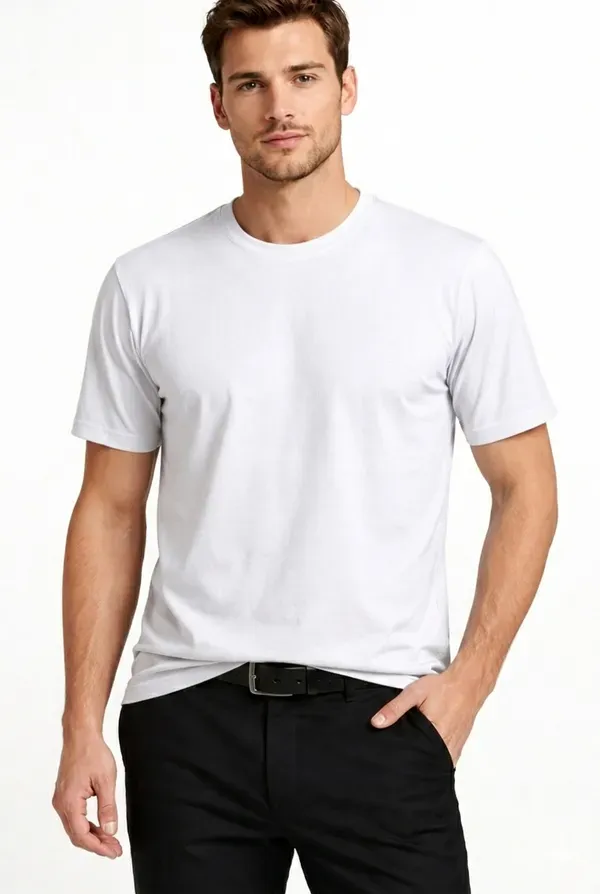 White_Polyester_Sports_T_Shirt_For_Men