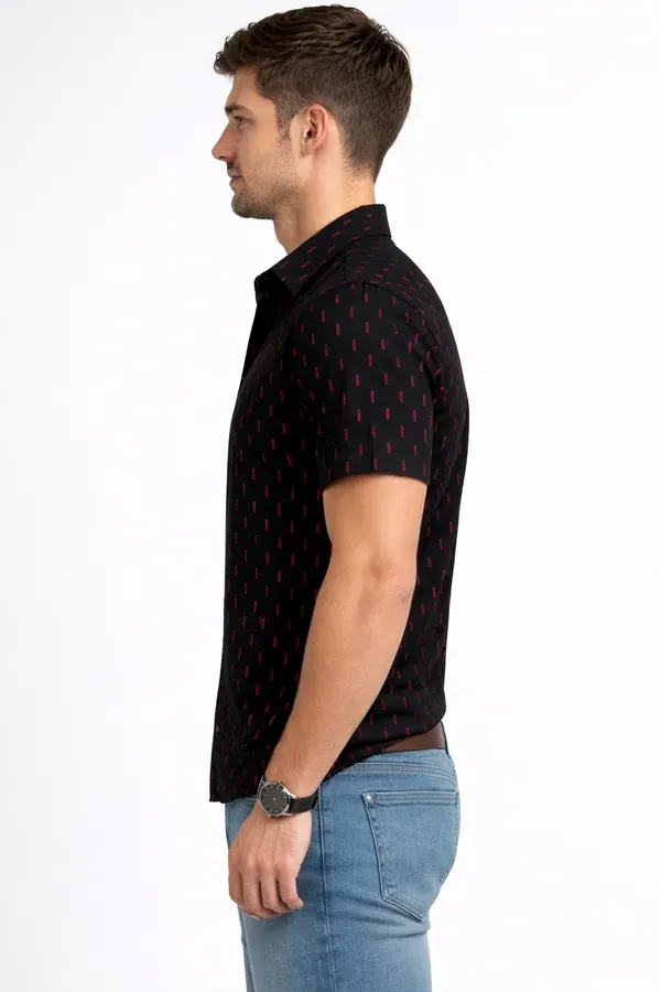Black_Short_Sleeve_Shirt_With_Red_Geometric_Print_For_Men