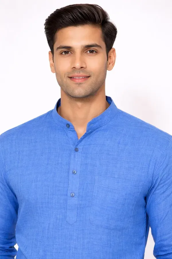 Blue_Solid_Straight_Kurta_For_Men
