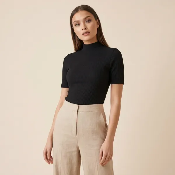Black_Glowstitch_Casual_Solid_Top_For_Women