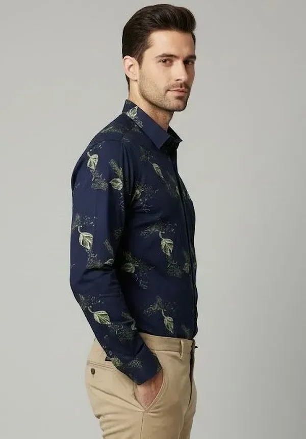Blue_Printed_Floral_Print_Formal_Shirt_For_Men