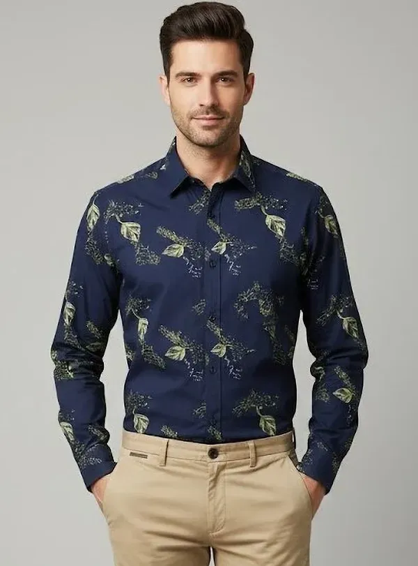Blue_Printed_Floral_Print_Formal_Shirt_For_Men