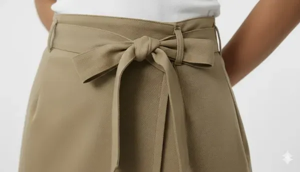Khaki_Solid_Wrap_Around_Skirt_For_Women