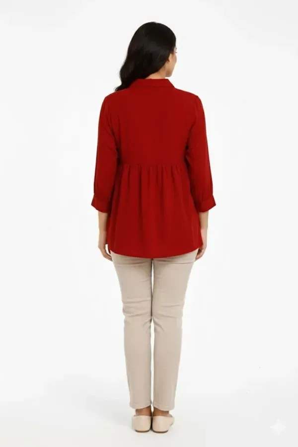 Maroon_Casual_Self_Design_Top_For_Women