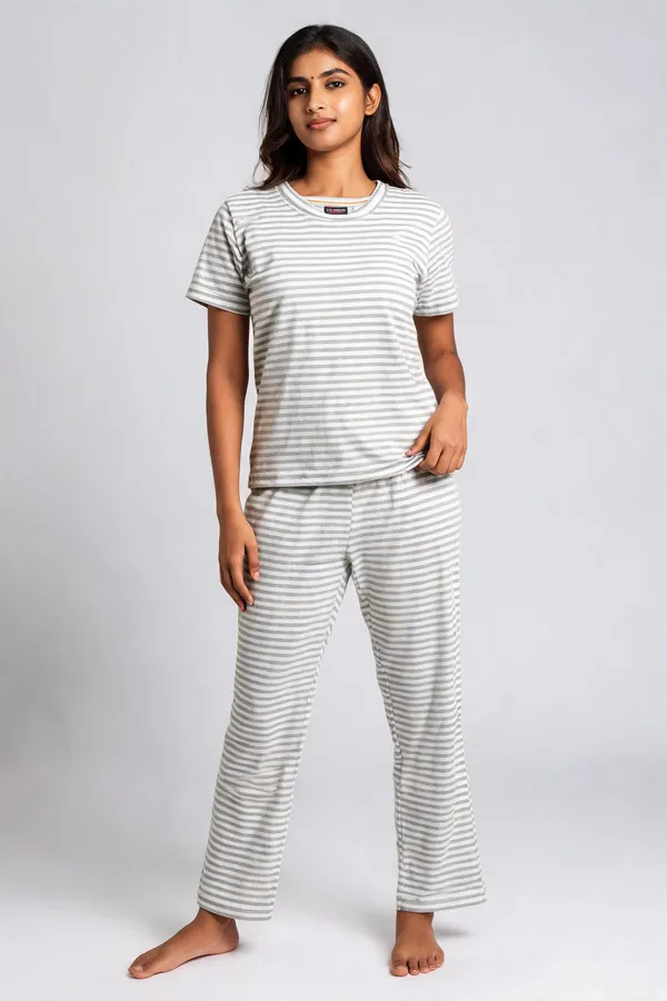 Grey_Striped_Casual_Top_And_Bottom_Set_For_Women