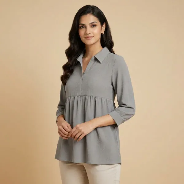 Grey_Casual_Self_Design_Top_For_Women