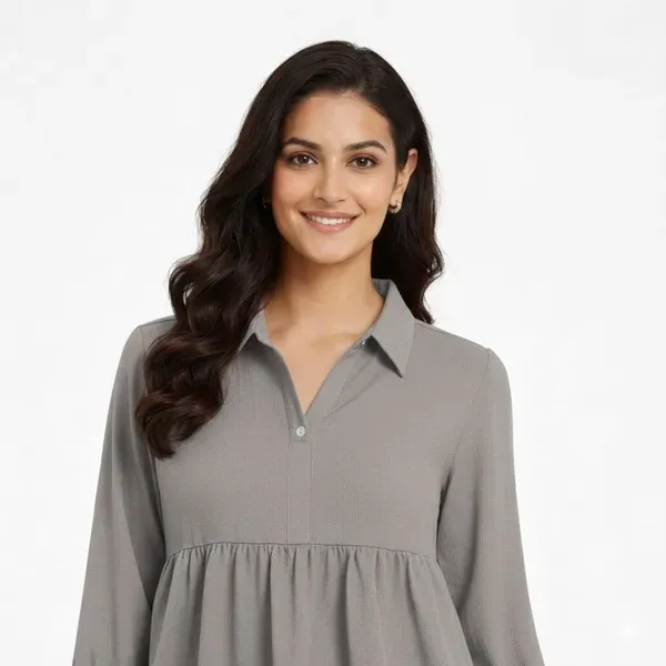 Grey_Casual_Self_Design_Top_For_Women