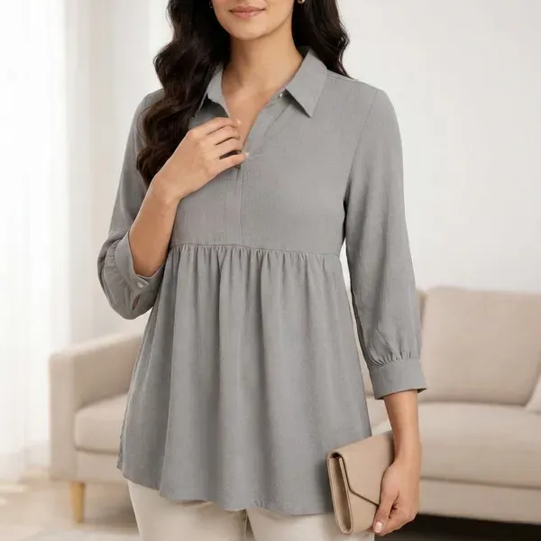 Grey_Casual_Self_Design_Top_For_Women
