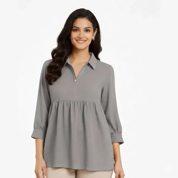 Grey_Casual_Self_Design_Top_For_Women