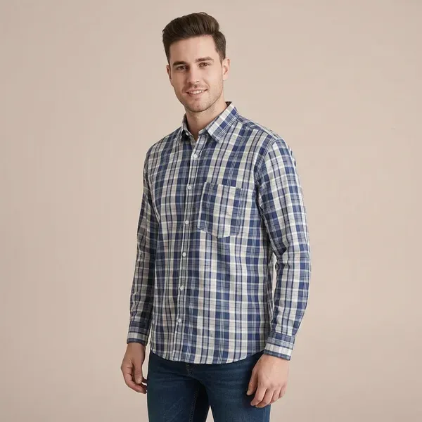 Multicolor_Printed_Geometric_Print_Checkered_Casual_Shirt_For_Men
