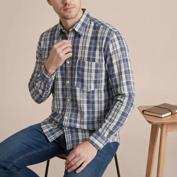 Multicolor_Printed_Geometric_Print_Checkered_Casual_Shirt_For_Men