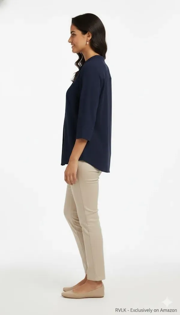 Blue_Formal_Solid_Top_For_Women